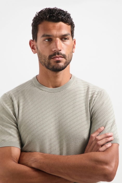 NO-EXCESS pullover short sleeve crewneck soli